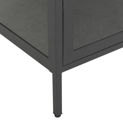 Vitrinekast 90X40X80 Cm Staal En Gehard Glas Kleurig Antraciet