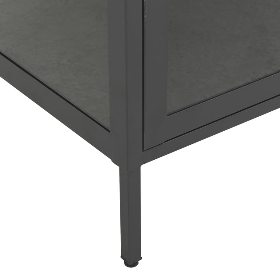 Vitrinekast 90X40X80 Cm Staal En Gehard Glas Kleurig Antraciet