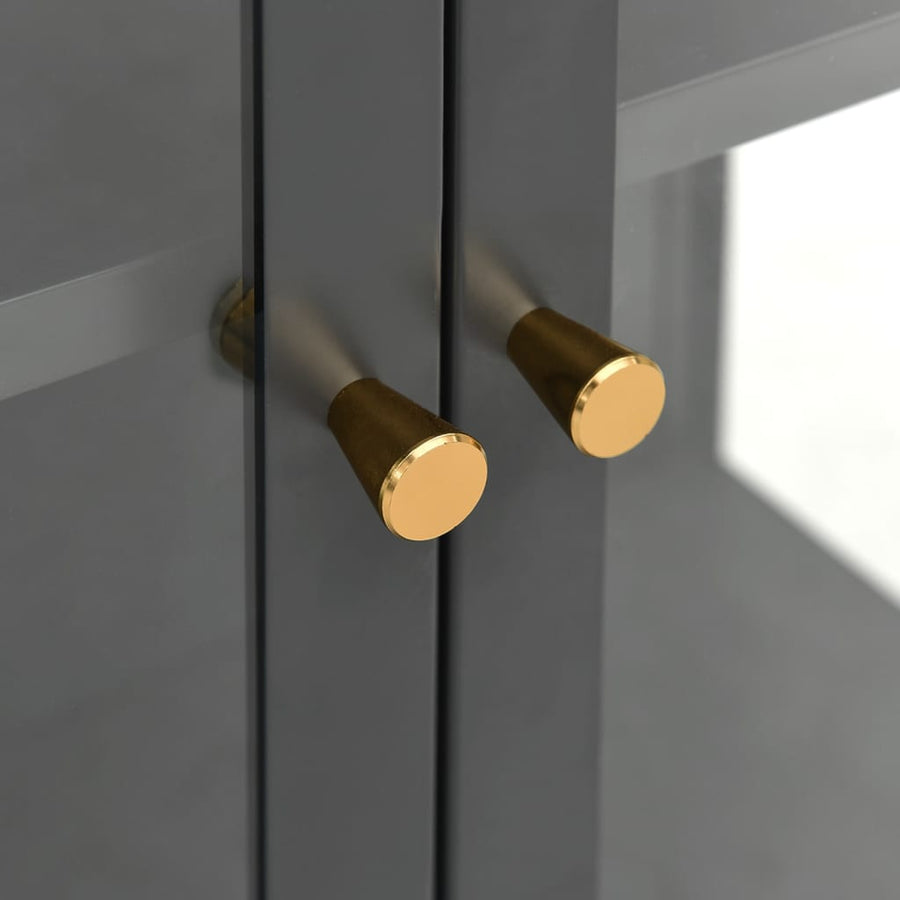 Vitrinekast 90X40X80 Cm Staal En Gehard Glas Kleurig Antraciet