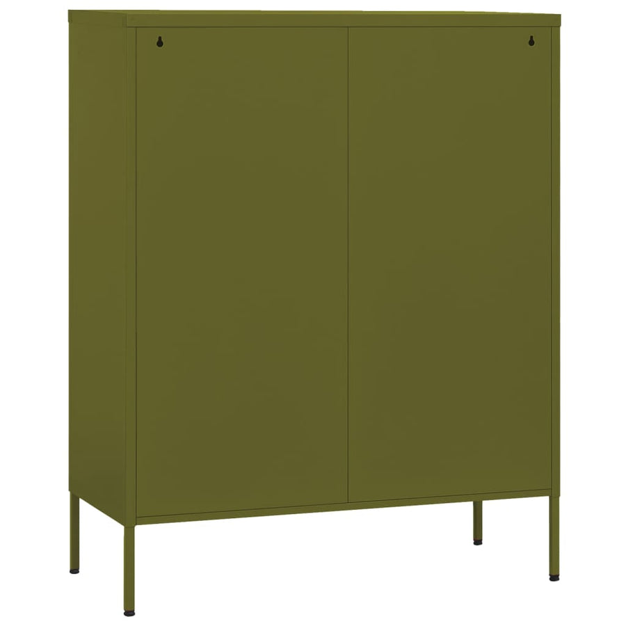 Opbergkast 80X35X0,5 Cm Staal Olijfgroen