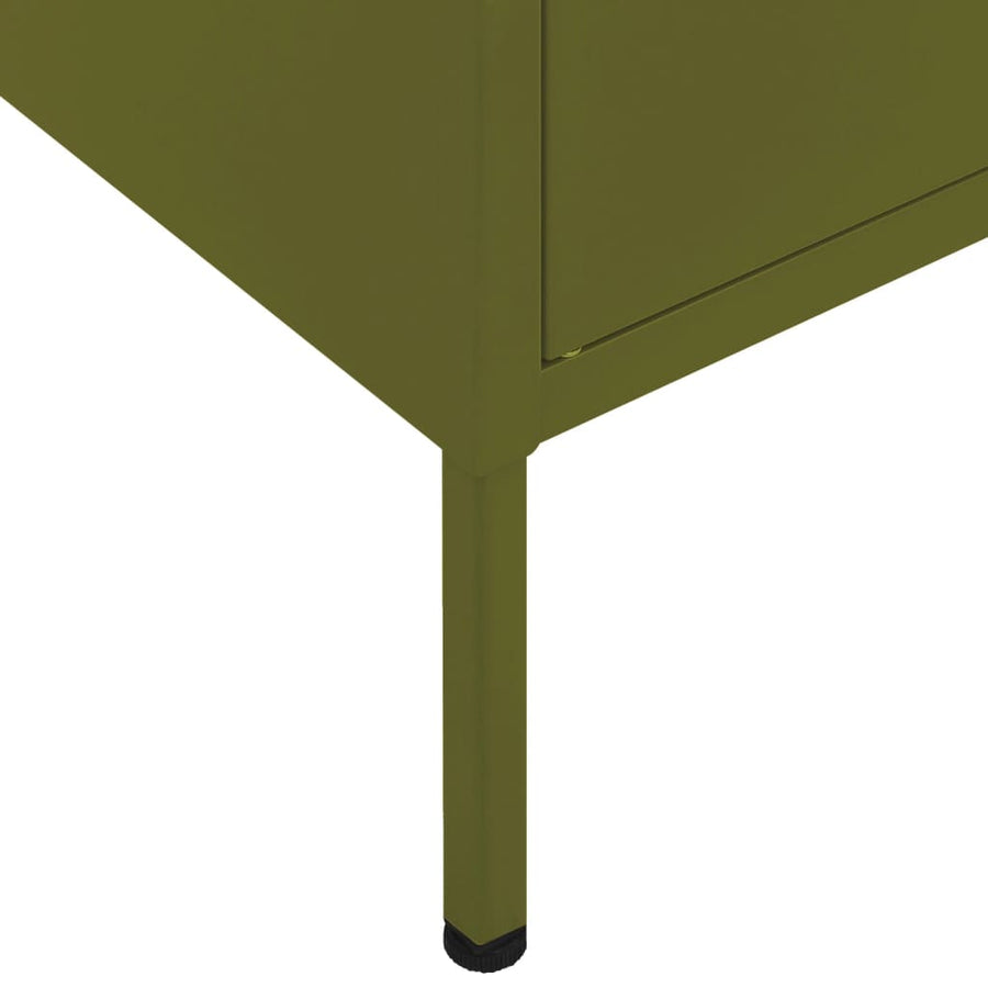 Opbergkast 80X35X0,5 Cm Staal Olijfgroen