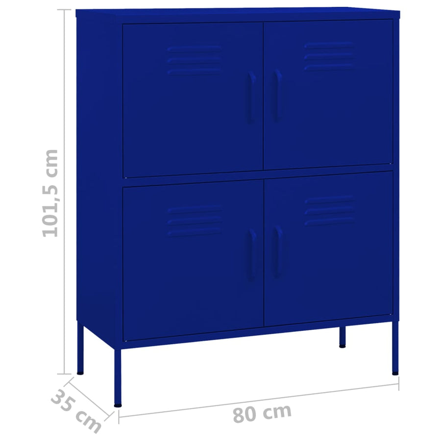 Opbergkast 80X35X0,5 Cm Staal Marineblauw