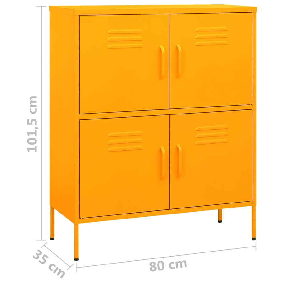 Opbergkast 80X35X0,5 Cm Staal Mosterdgeel