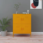 Storage cabinet 80x35x101.5 cm steel mustard yellow