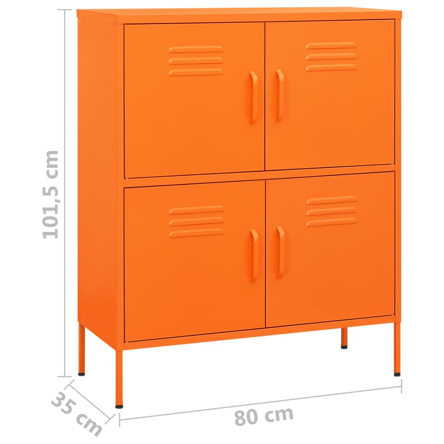 Opbergkast 80X35X0,5 Cm Staal Oranje orange