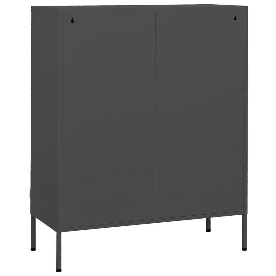 Opbergkast 80X35X0,5 Cm Staal Kleurig Antraciet