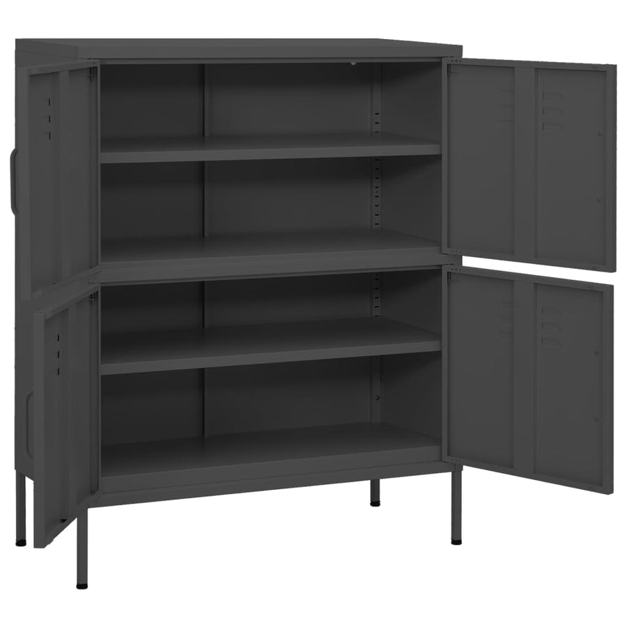 Opbergkast 80X35X0,5 Cm Staal Kleurig Antraciet