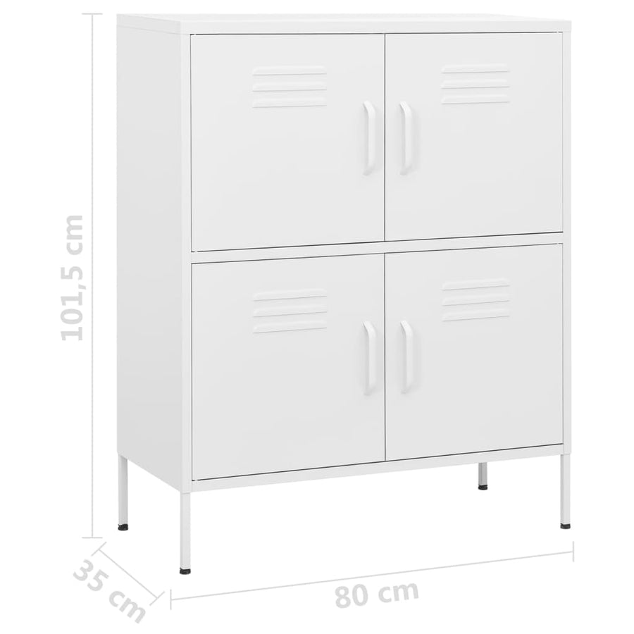Opbergkast 80X35X0,5 Cm Staal Wit