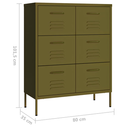 Ladekast 80X35X0,5 Cm Staal Olijfgroen