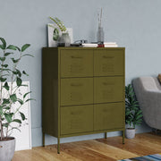 Drawer cabinet 80x35x101.5 cm steel olive green