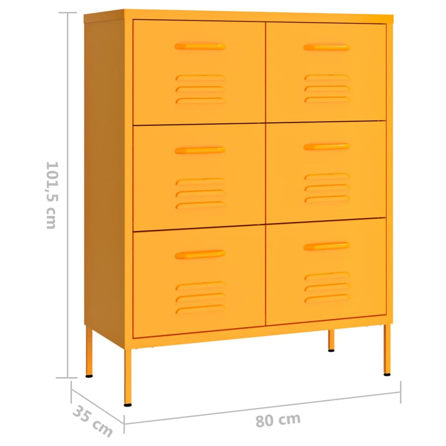 Ladekast 80X35X0,5 Cm Staal Mosterdgeel