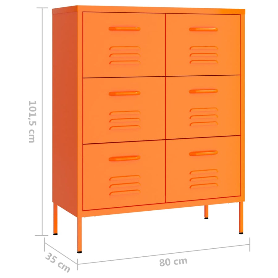 Ladekast 80X35X0,5 Cm Staal Oranje orange