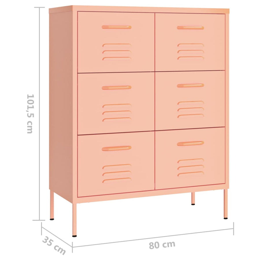 Ladekast 80X35X0,5 Cm Staal Roze