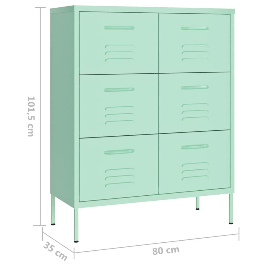 Ladekast 80X35X0,5 Cm Staal Mint Mintgroen