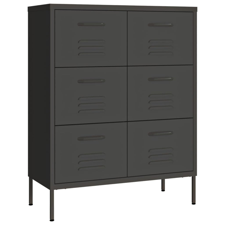Ladekast 80x35x101,5 cm staal antracietkleurig Antraciet