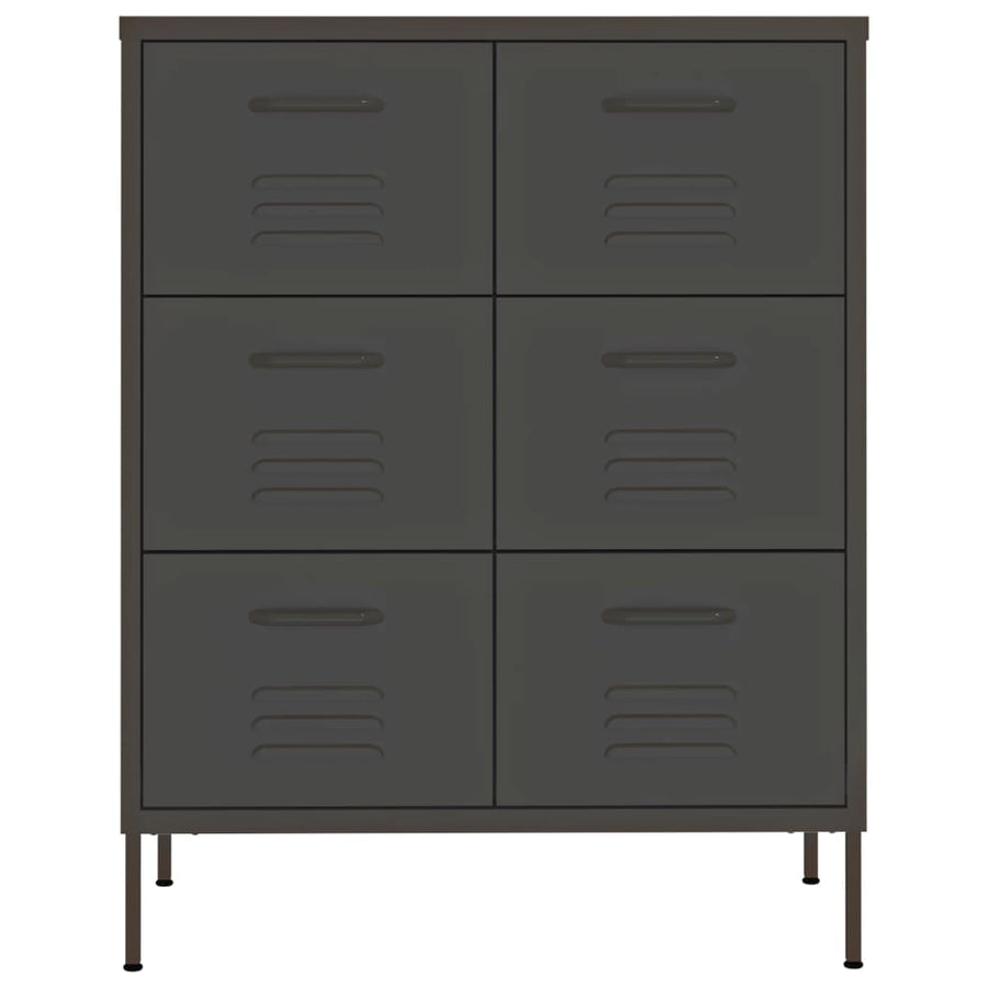 Ladekast 80x35x101,5 cm staal antracietkleurig Antraciet