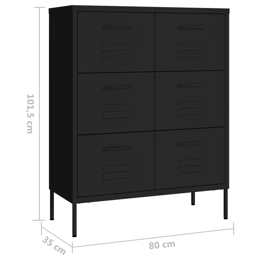 Ladekast 80X35X0,5 Cm Staal Zwart