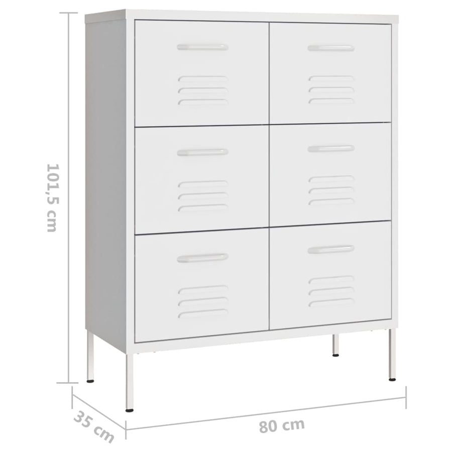 Ladekast 80X35X0,5 Cm Staal Wit