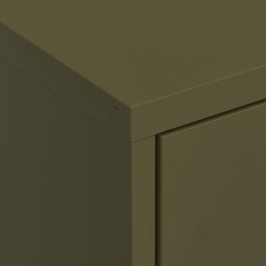 Opbergkast 80X35X0,5 Cm Staal Olijfgroen