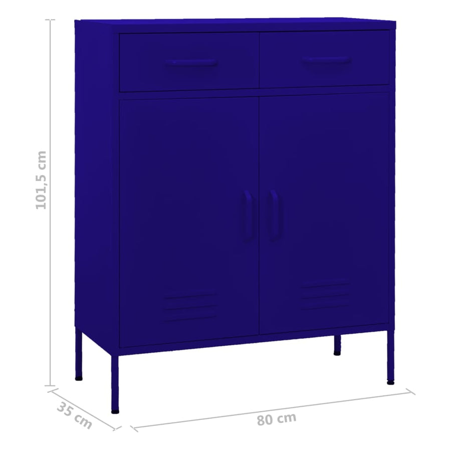 Opbergkast 80X35X0,5 Cm Staal Marineblauw