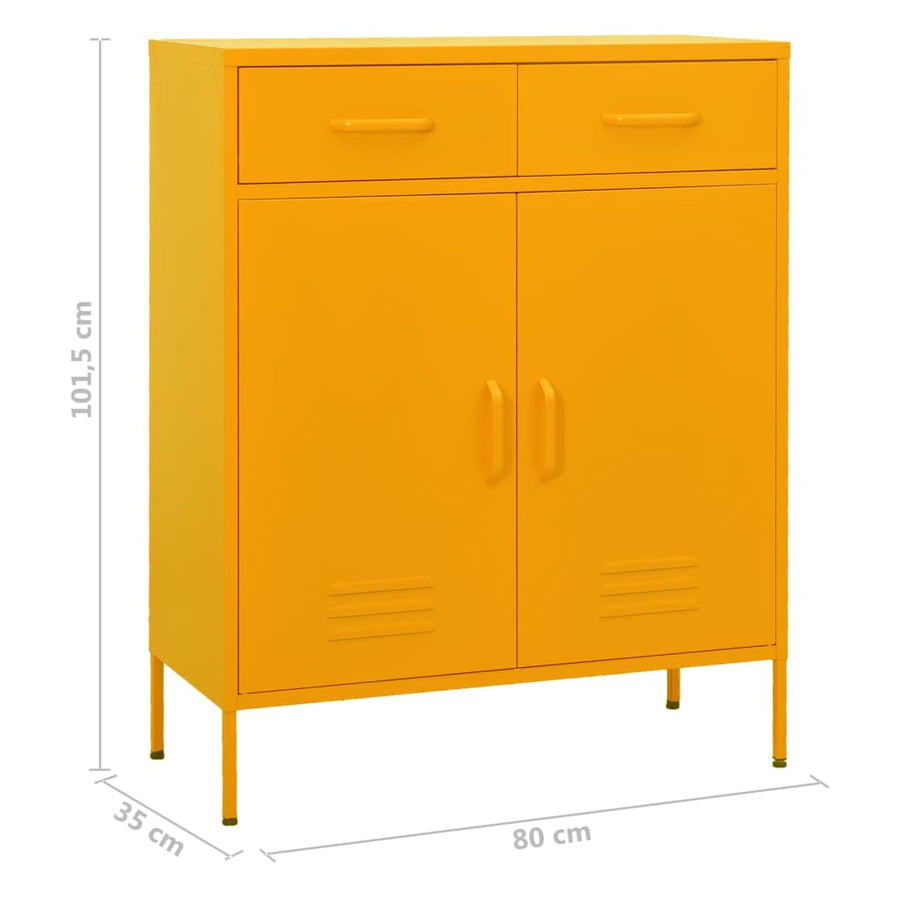 Opbergkast 80X35X0,5 Cm Staal Mosterdgeel