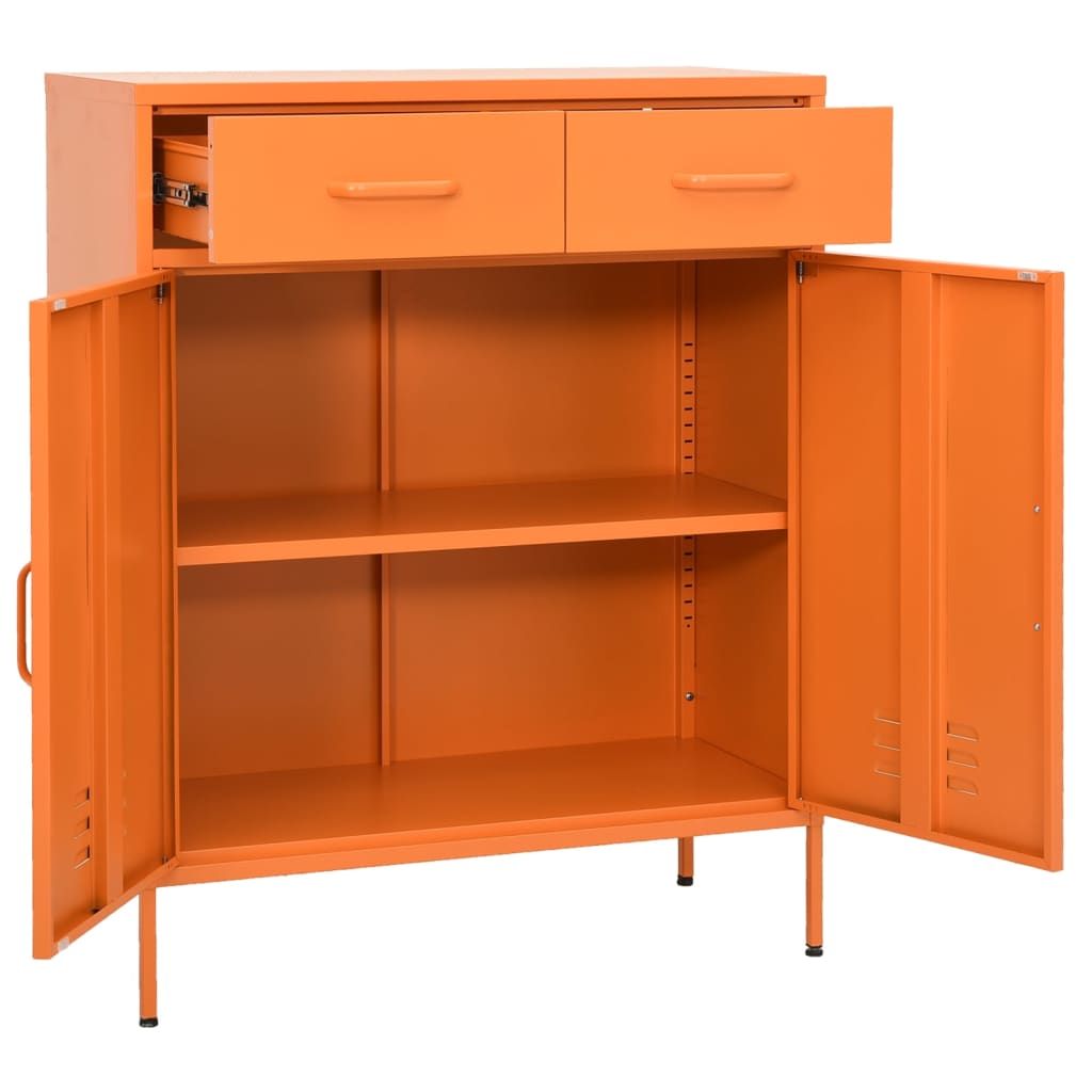 Opbergkast 80X35X0,5 Cm Staal Oranje orange