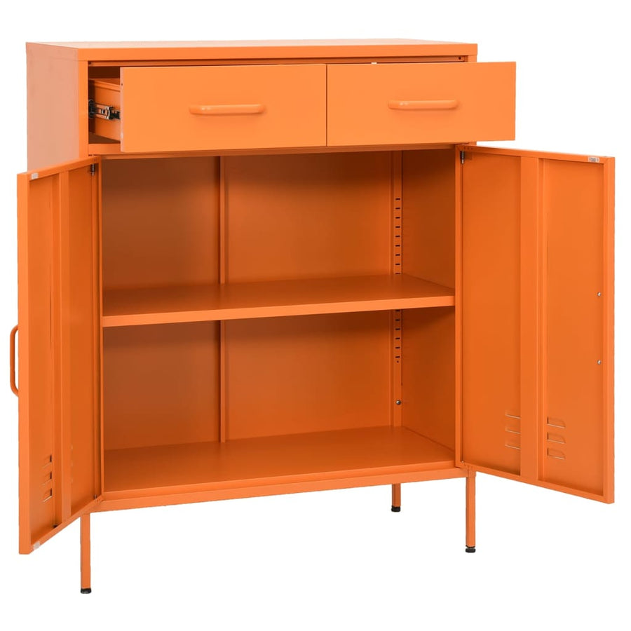 Opbergkast 80X35X0,5 Cm Staal Oranje orange
