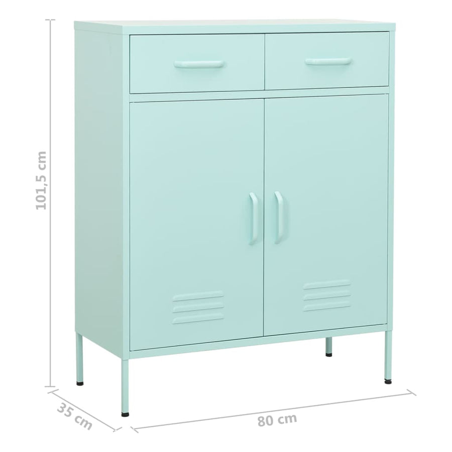 Opbergkast 80X35X0,5 Cm Staal Mint Mintgroen