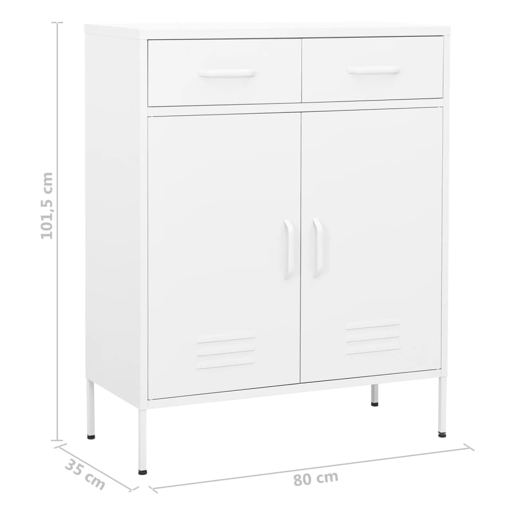 Opbergkast 80X35X0,5 Cm Staal Wit