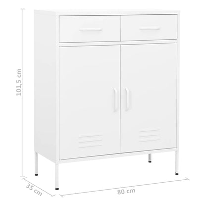 Opbergkast 80X35X0,5 Cm Staal Wit