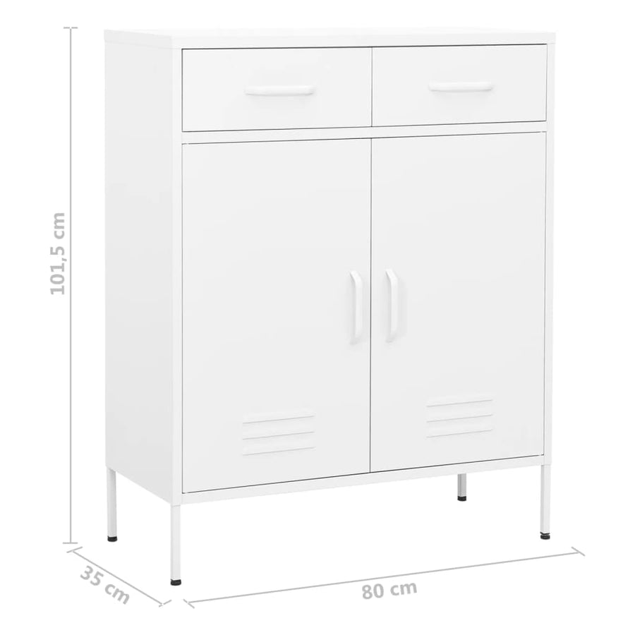 Opbergkast 80X35X0,5 Cm Staal Wit