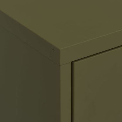 Opbergkast 80X35X0,5 Cm Staal Olijfgroen