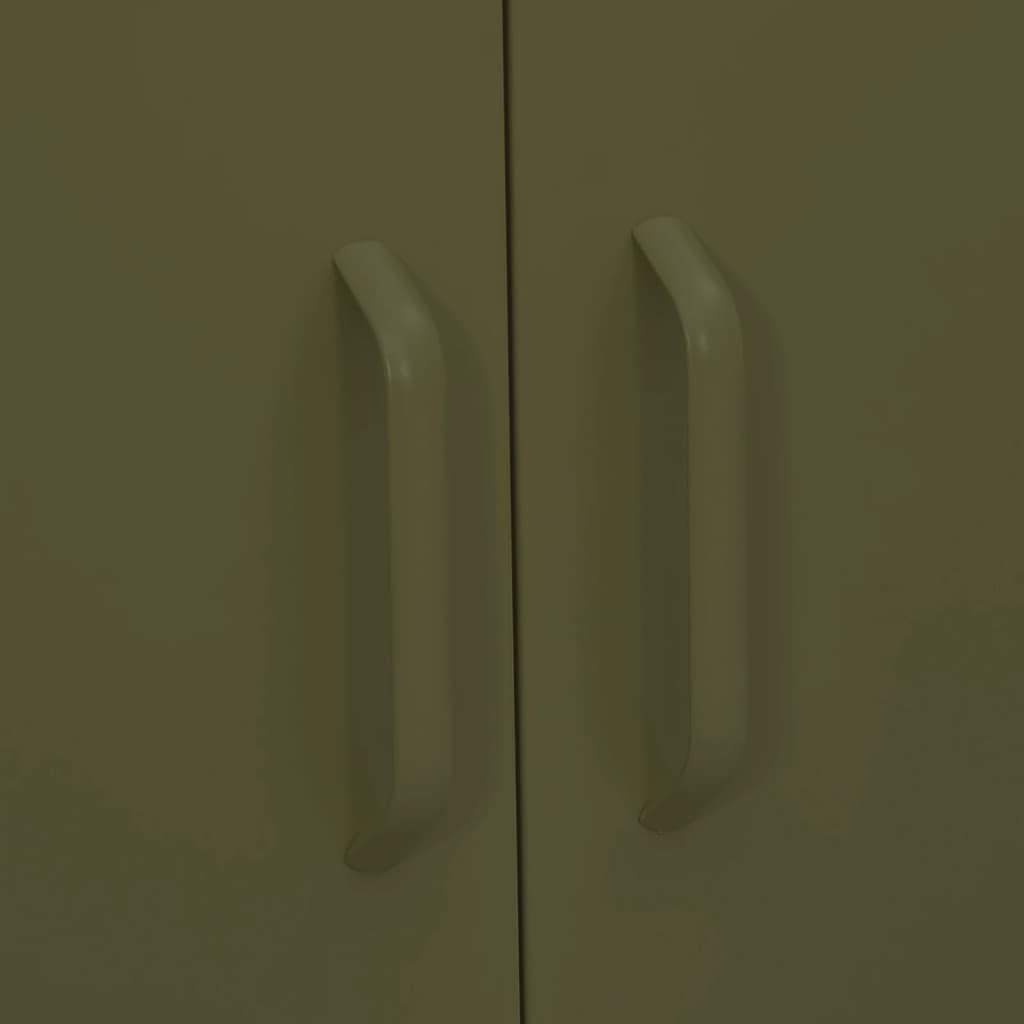Opbergkast 80X35X0,5 Cm Staal Olijfgroen