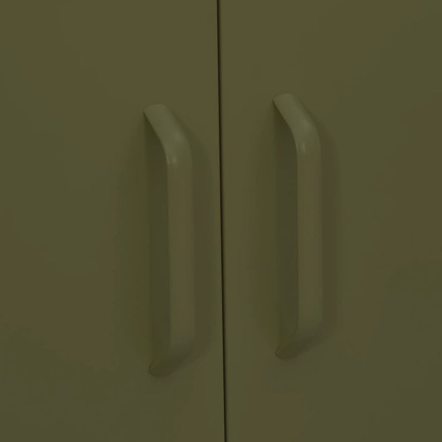 Opbergkast 80X35X0,5 Cm Staal Olijfgroen