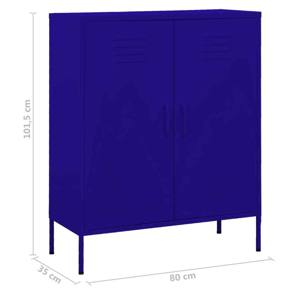 Opbergkast 80X35X0,5 Cm Staal Marineblauw