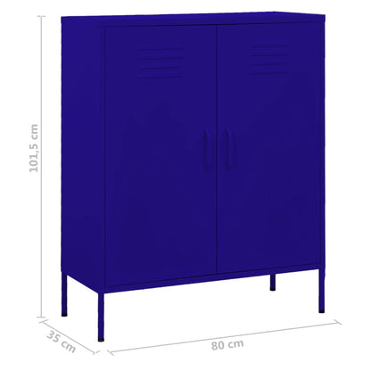 Opbergkast 80X35X0,5 Cm Staal Marineblauw