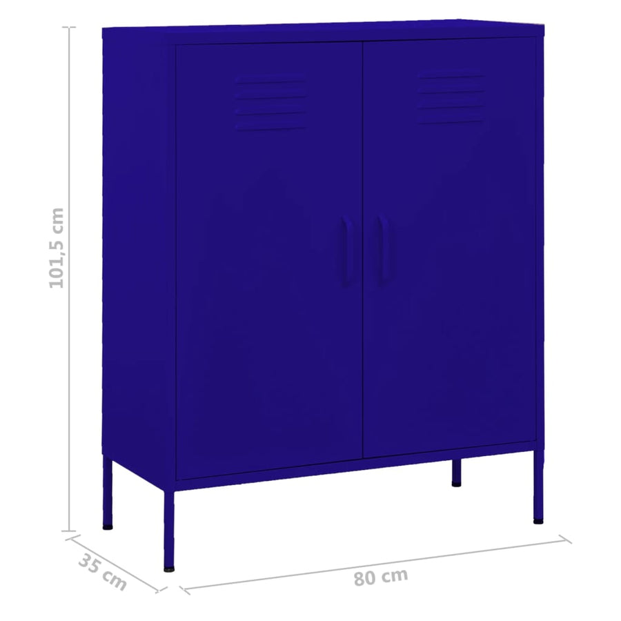 Opbergkast 80X35X0,5 Cm Staal Marineblauw