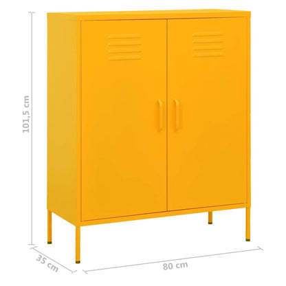 Opbergkast 80X35X0,5 Cm Staal Mosterdgeel