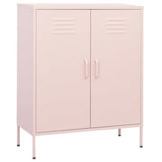 Opbergkast 80x35x101,5 cm staal roze wandmontage