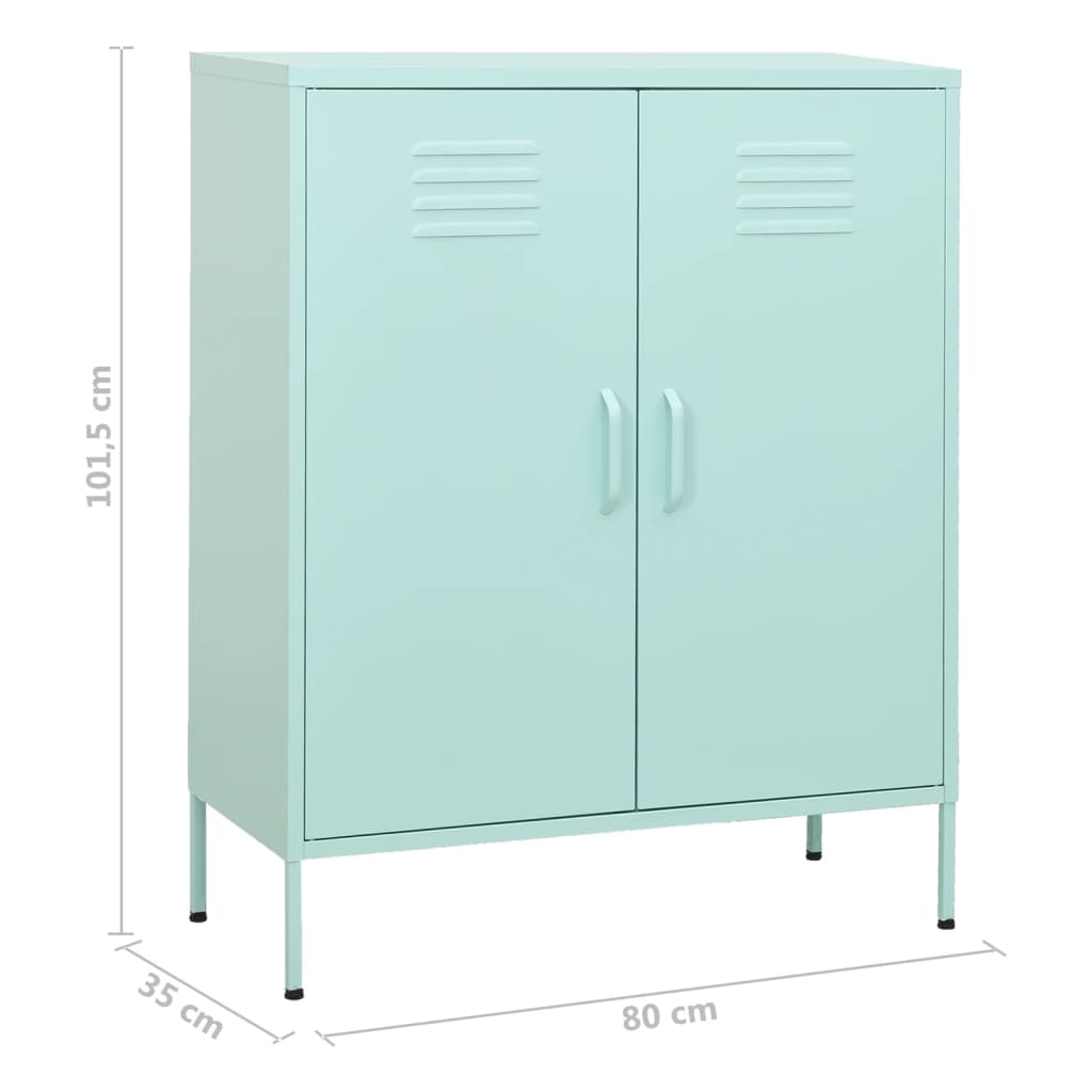 Opbergkast 80X35X0,5 Cm Staal Mint Mintgroen