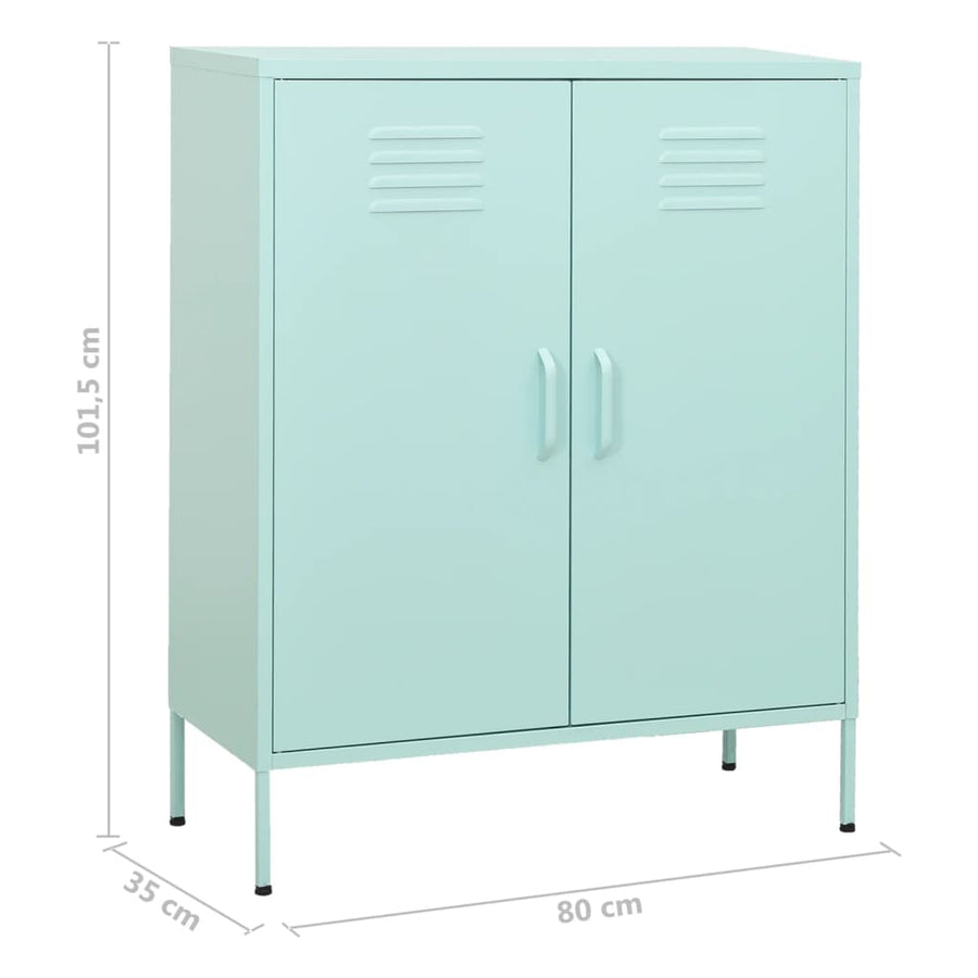 Opbergkast 80X35X0,5 Cm Staal Mint Mintgroen