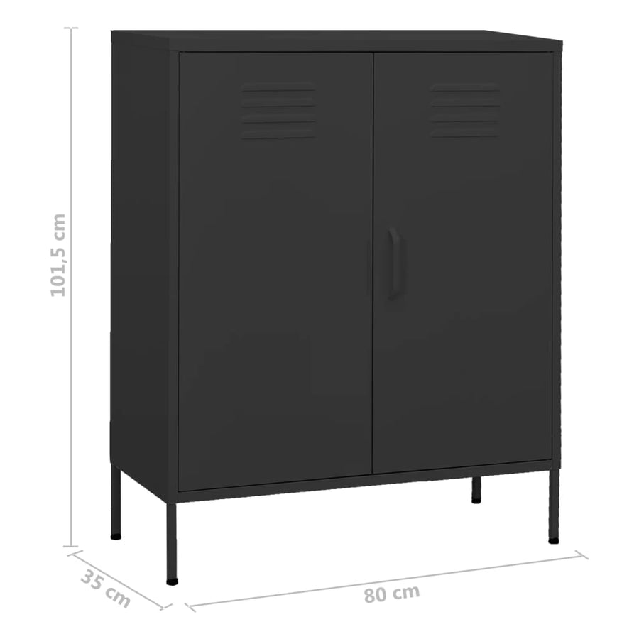 Opbergkast 80X35X0,5 Cm Staal Kleurig Antraciet