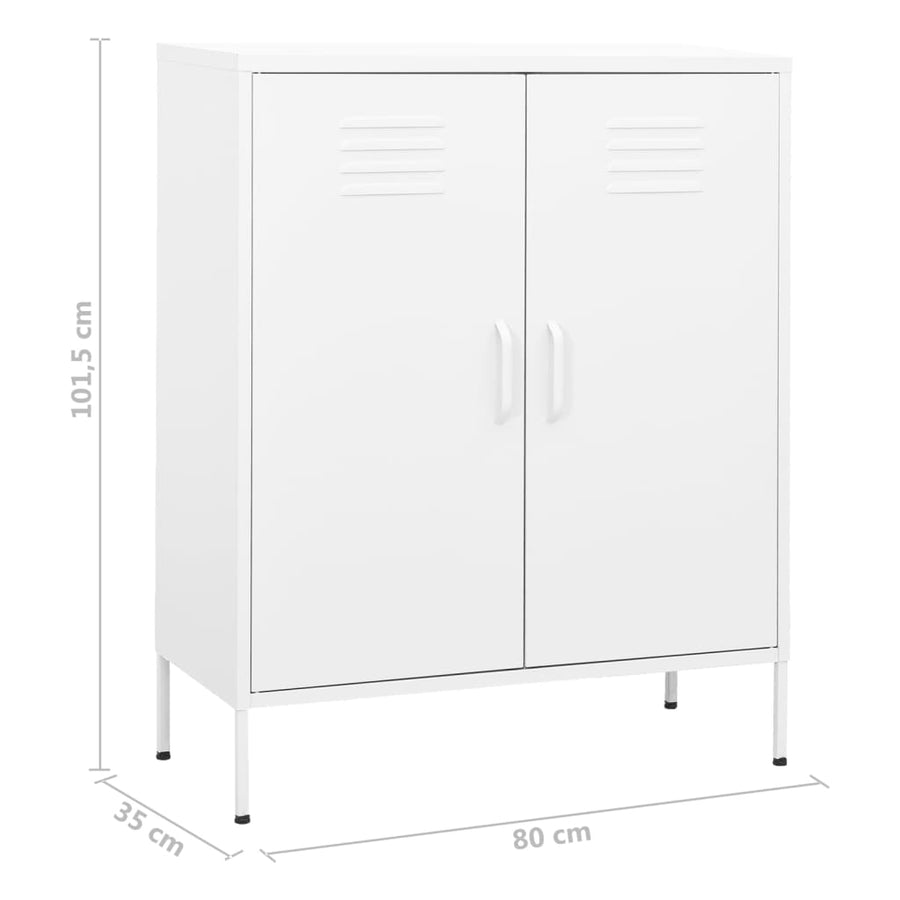 Opbergkast 80X35X0,5 Cm Staal Wit