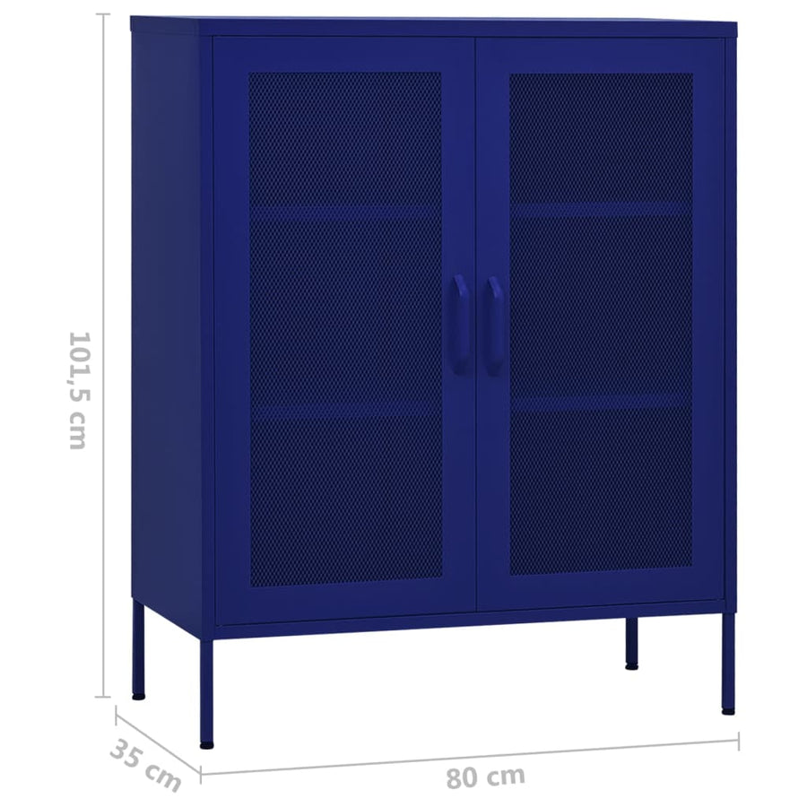 Opbergkast 80X35X101,5 Cm Staal Marineblauw