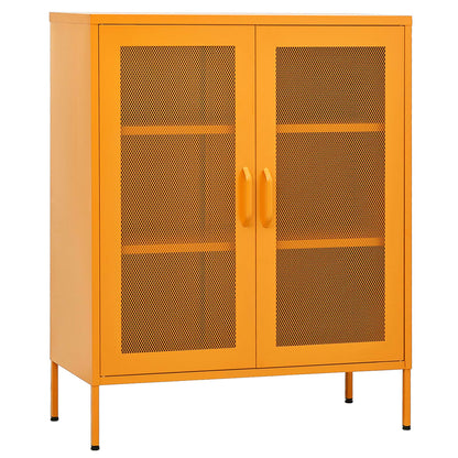 Opbergkast 80X35X0,5 Cm Staal Mosterdgeel