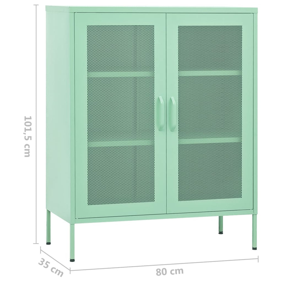 Opbergkast 80X35X0,5 Cm Staal Mint Mintgroen