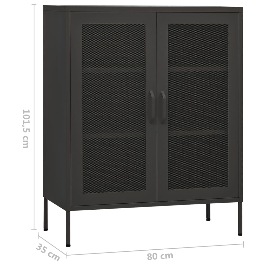 Opbergkast 80X35X0,5 Cm Staal Kleurig Antraciet