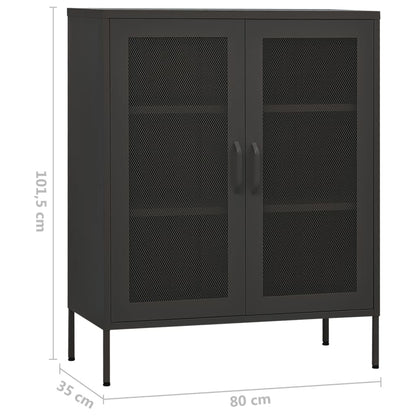Opbergkast 80X35X0,5 Cm Staal Kleurig Antraciet