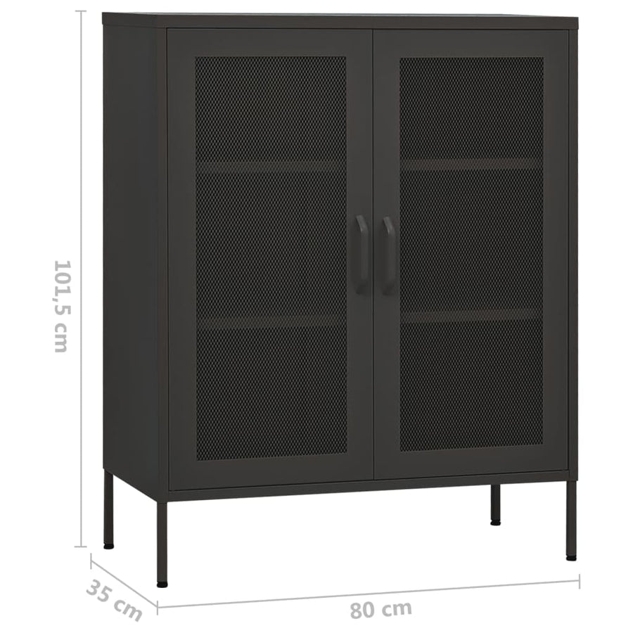 Opbergkast 80X35X0,5 Cm Staal Kleurig Antraciet