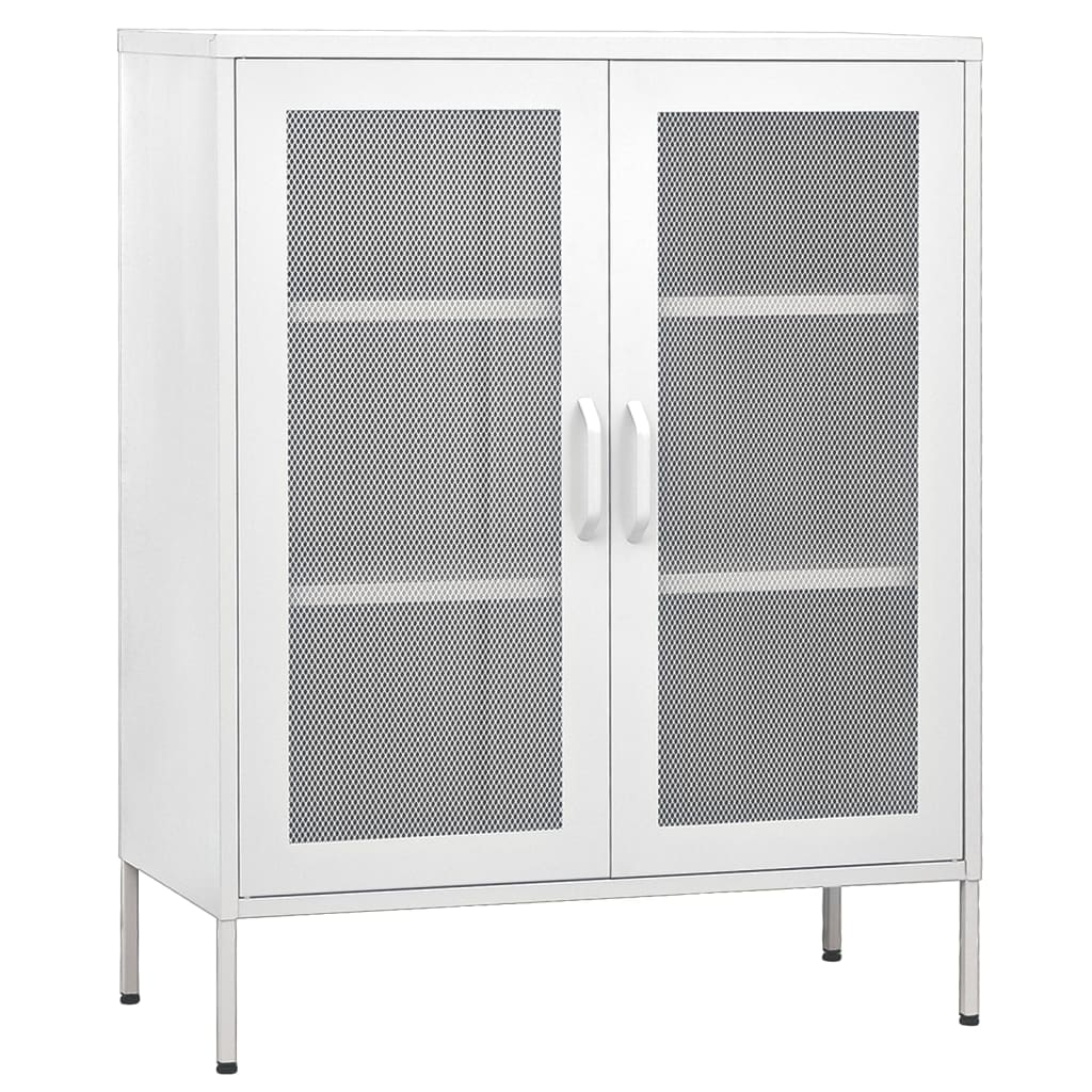 Opbergkast 80X35X101,5 Cm Staal Wit